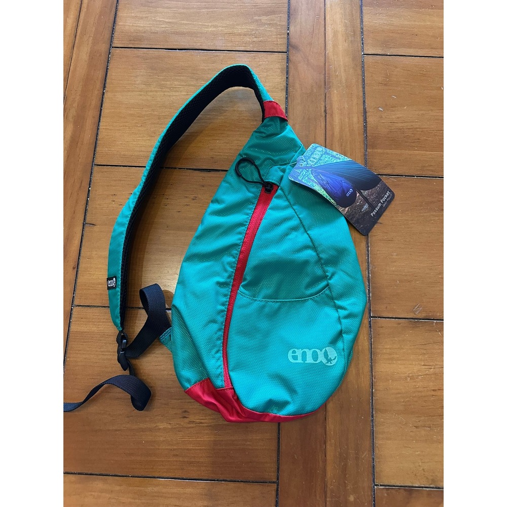 ENO Possum Pocket Sling Pack Emerald Green Red Nylon Hammock Bag NEW
